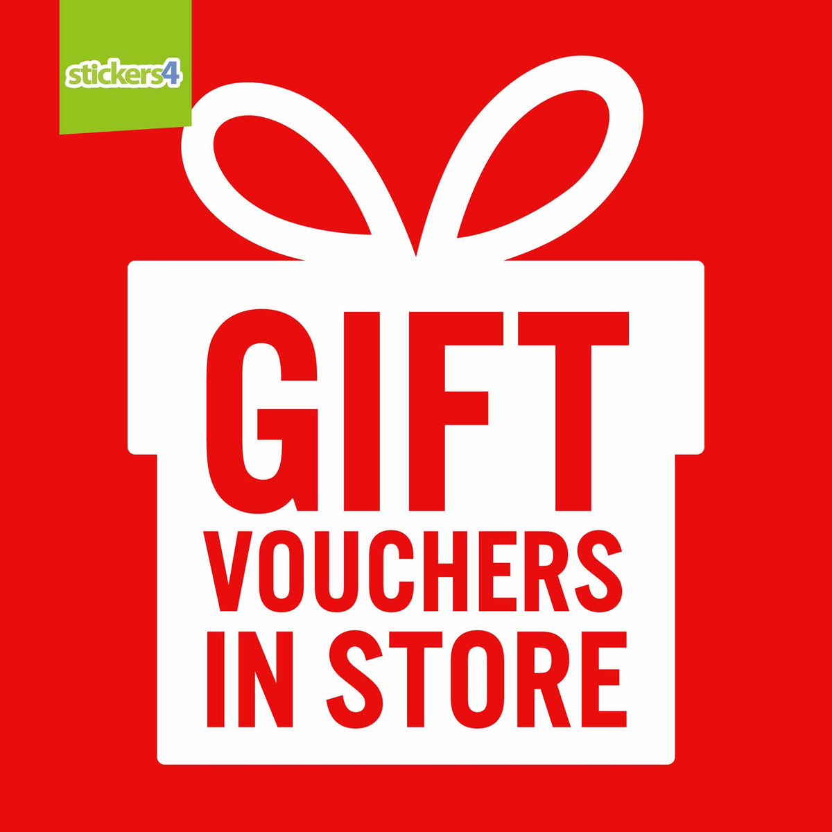 Present Gift Vouchers In Store Window Sticker