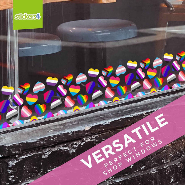 Pride Heart Border - Pride Window Decoration Pride Window Displays