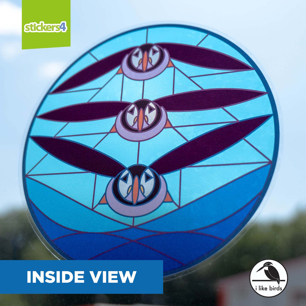I Like Birds - Puffins Suncatcher Window Sticker