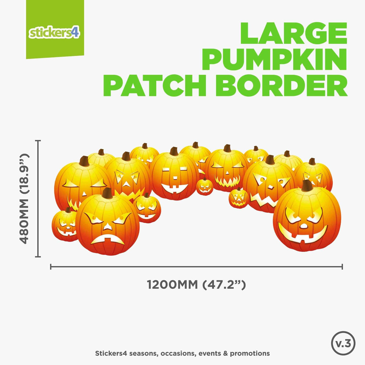 Large Halloween Pumpkin Patch Window Cling Sticker Halloween Display