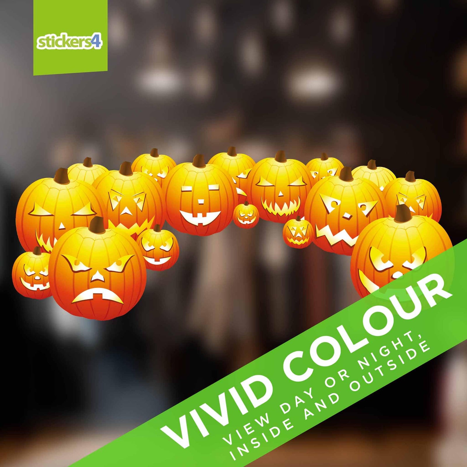 Large Halloween Pumpkin Patch Window Sticker Halloween Display