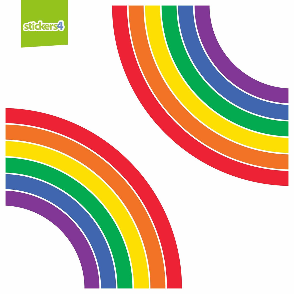 Rainbow Corners (Pair) Window Stickers Pride Window Displays