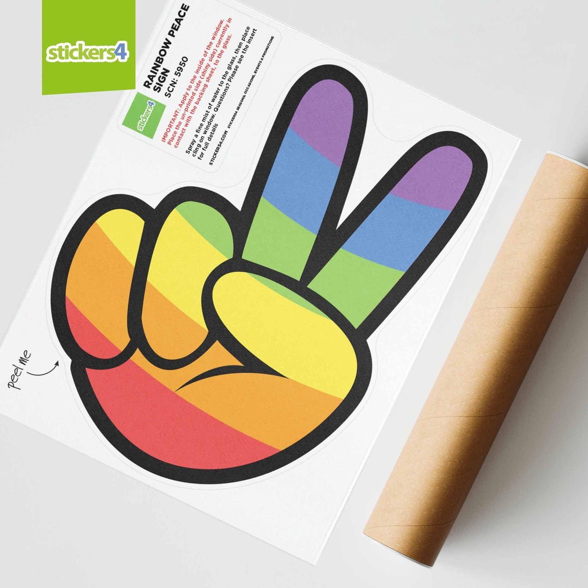 Rainbow Peace Sign Window Sticker Pride Window Displays