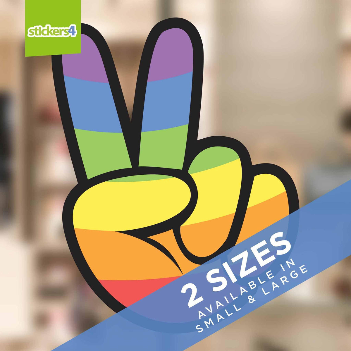 Rainbow Peace Sign Window Sticker Pride Window Displays
