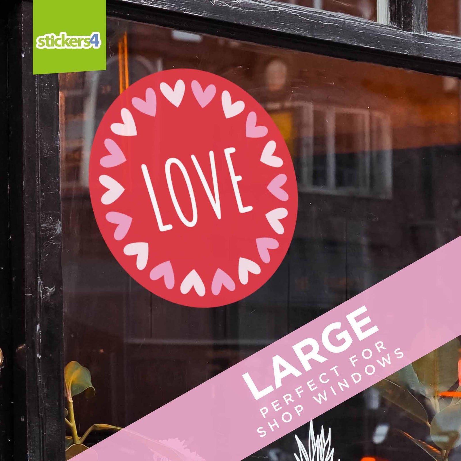 Red Love Roundel Window Sticker 