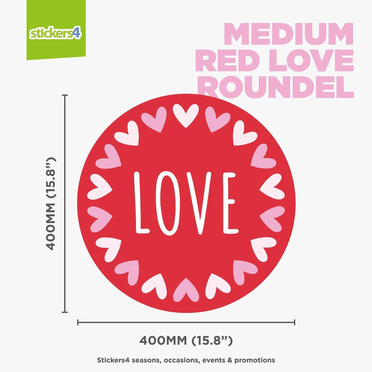 Red Love Roundel Window Sticker