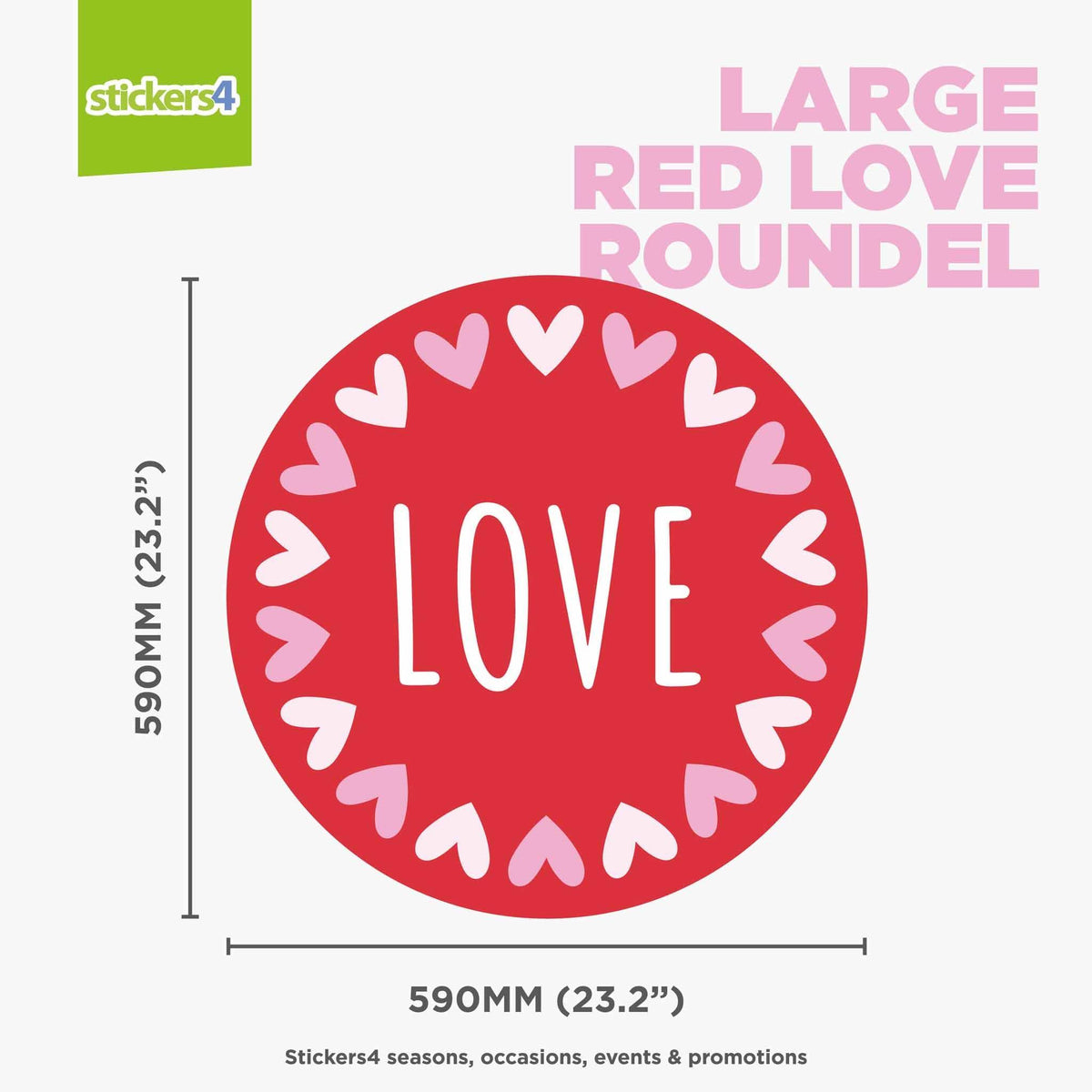Red Love Roundel Window Sticker