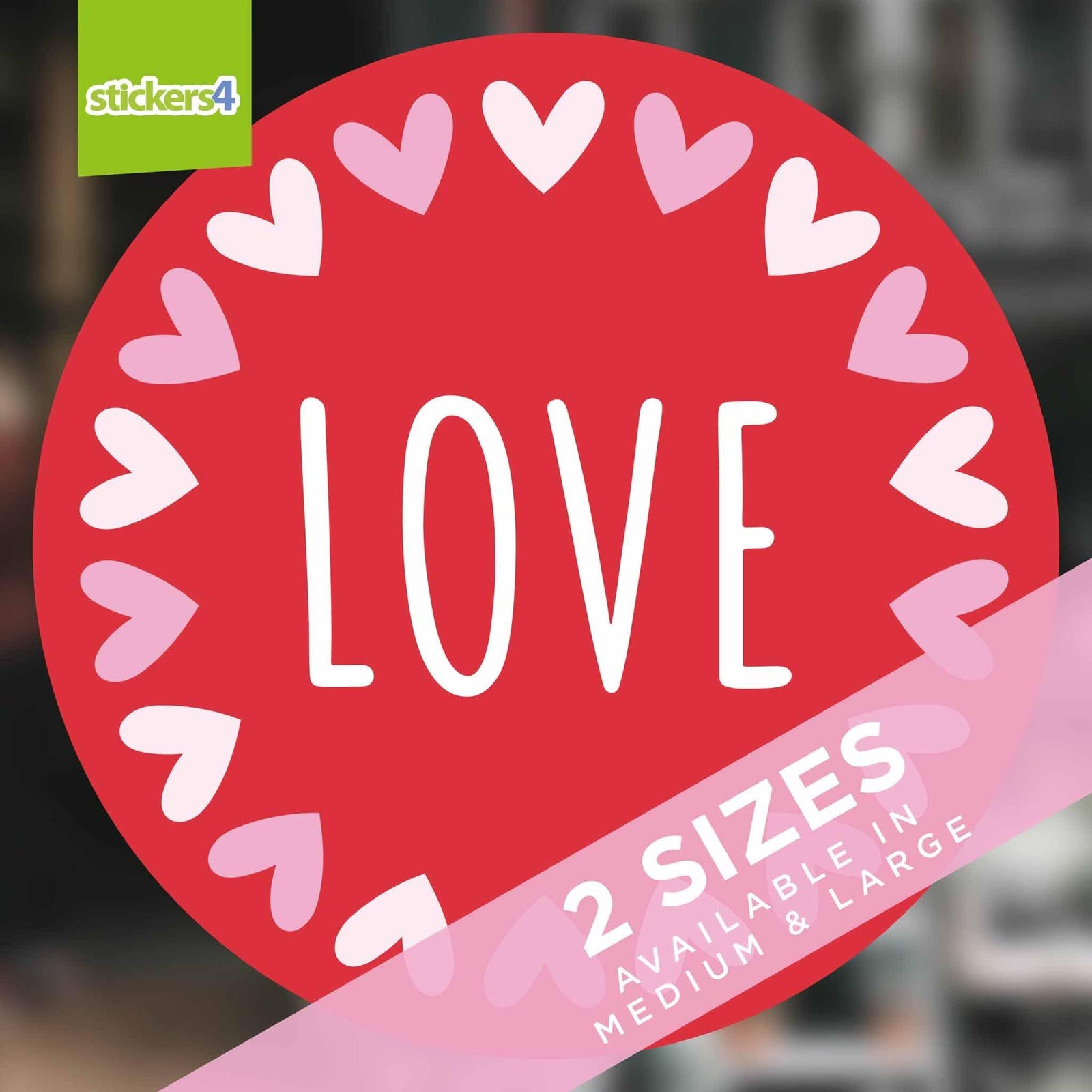 Red Love Roundel Window Sticker 