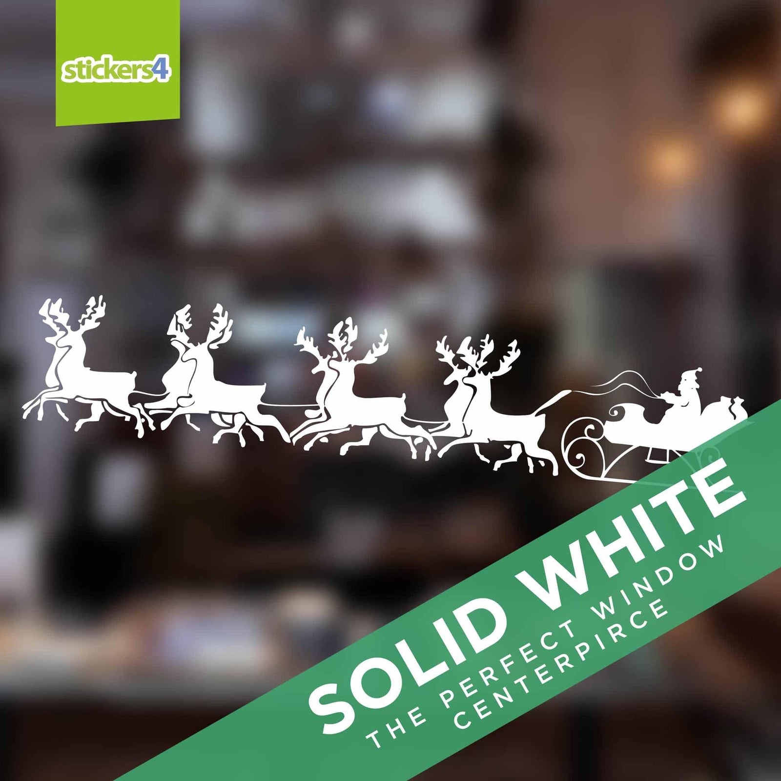 Large (1.25m) Reindeer & Sled Scene (Facing Left) Window Sticker Christmas Window Display