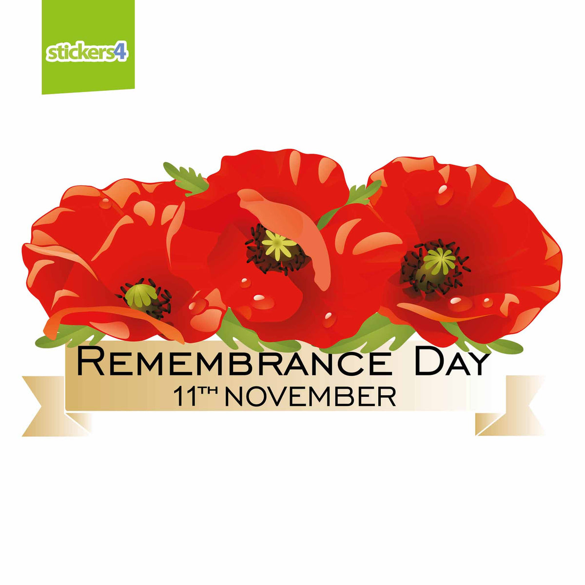 Remembrance Day Banner Date Window Sticker