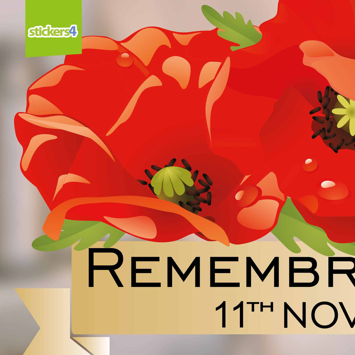 Remembrance Day Banner Date Window Sticker