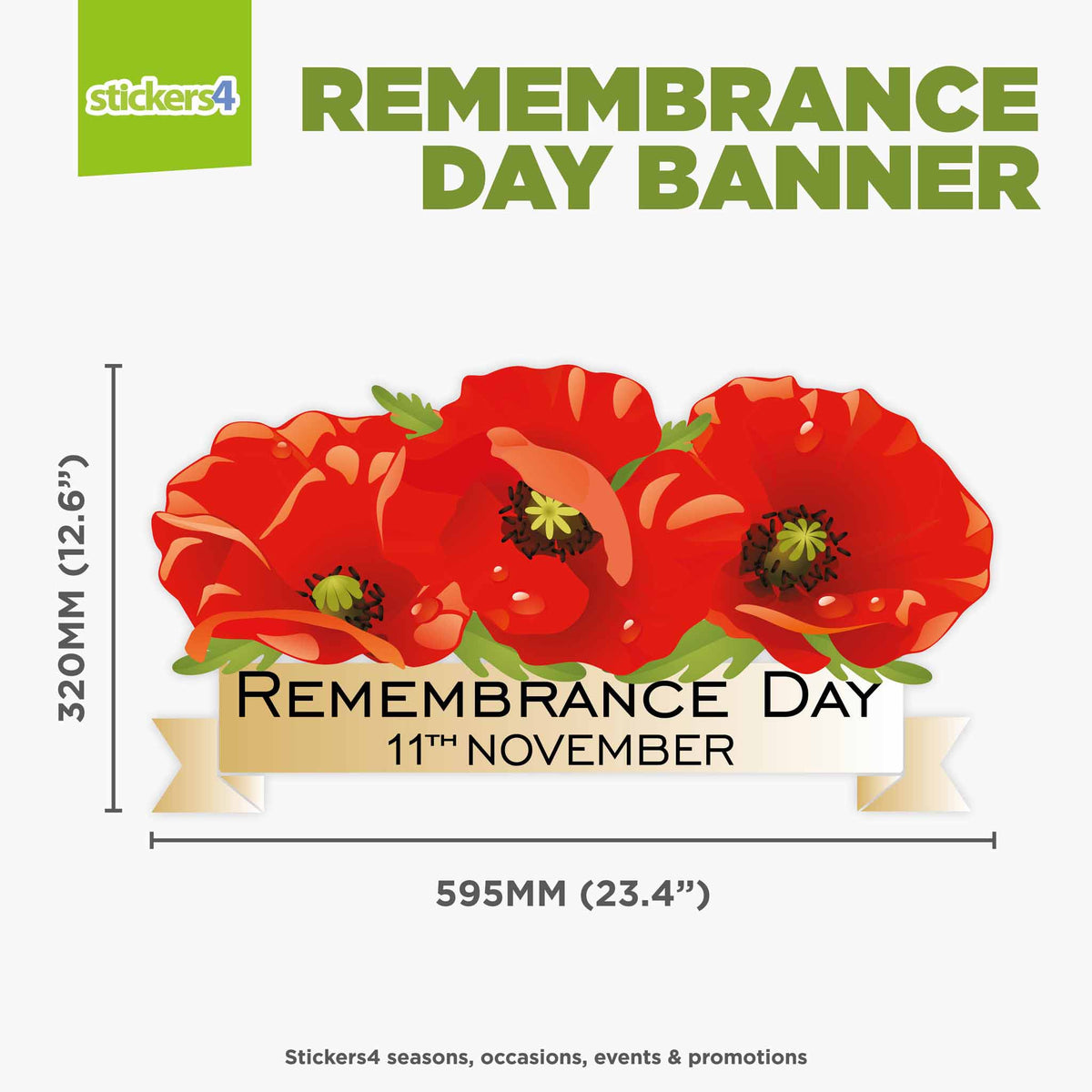 Remembrance Day Banner Date Window Sticker