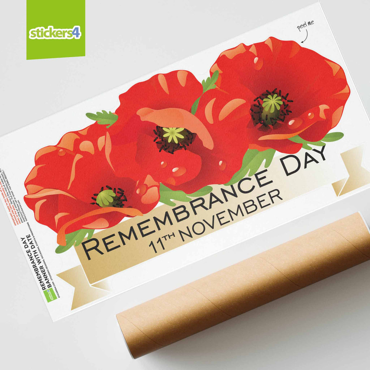 Remembrance Day Banner Date Window Sticker