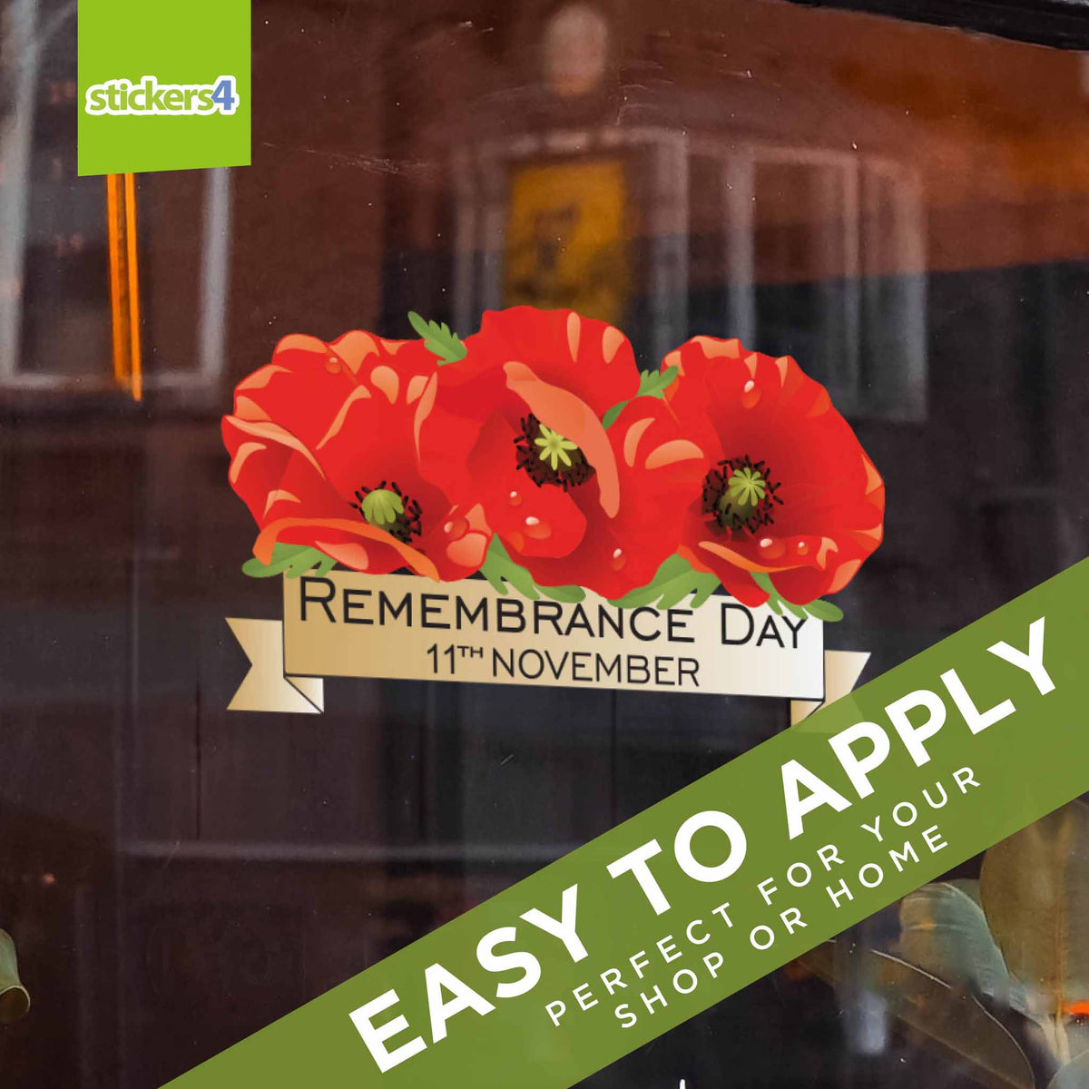 Remembrance Day Banner Date Window Sticker