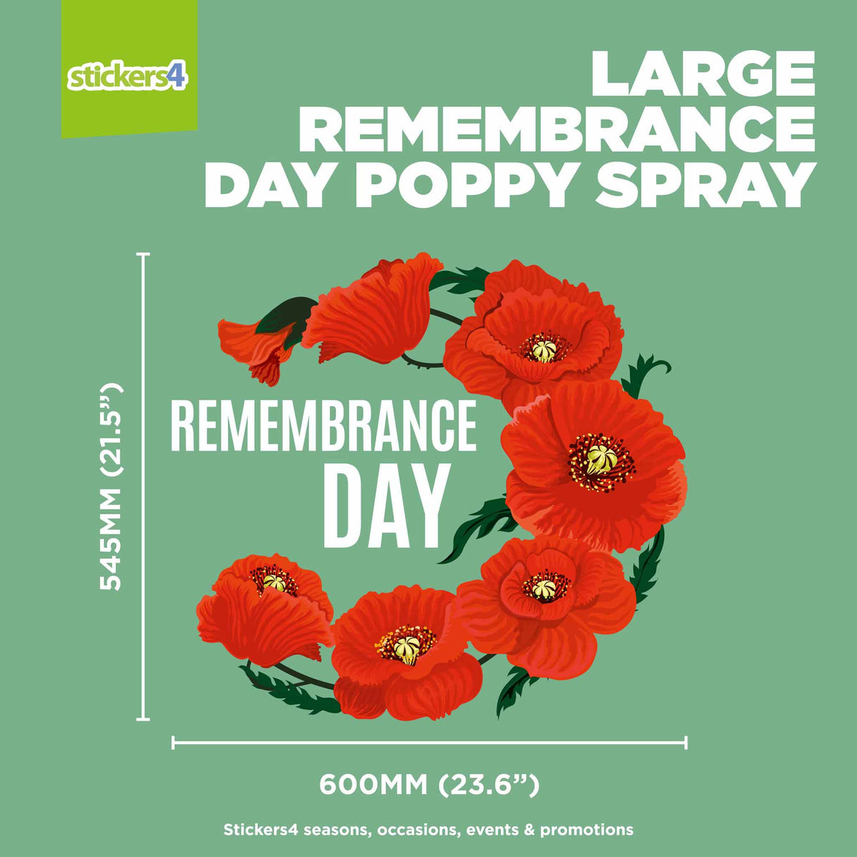 Remembrance Day Poppy Spray Window Sticker