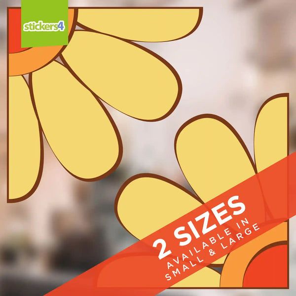 Retro Flower Corner Window Stickers | Spring Window Display