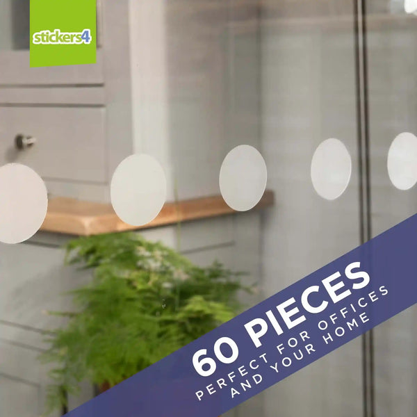 Round Window Sticker 60x Round Glass Awareness Window Stickers | Glass Safety