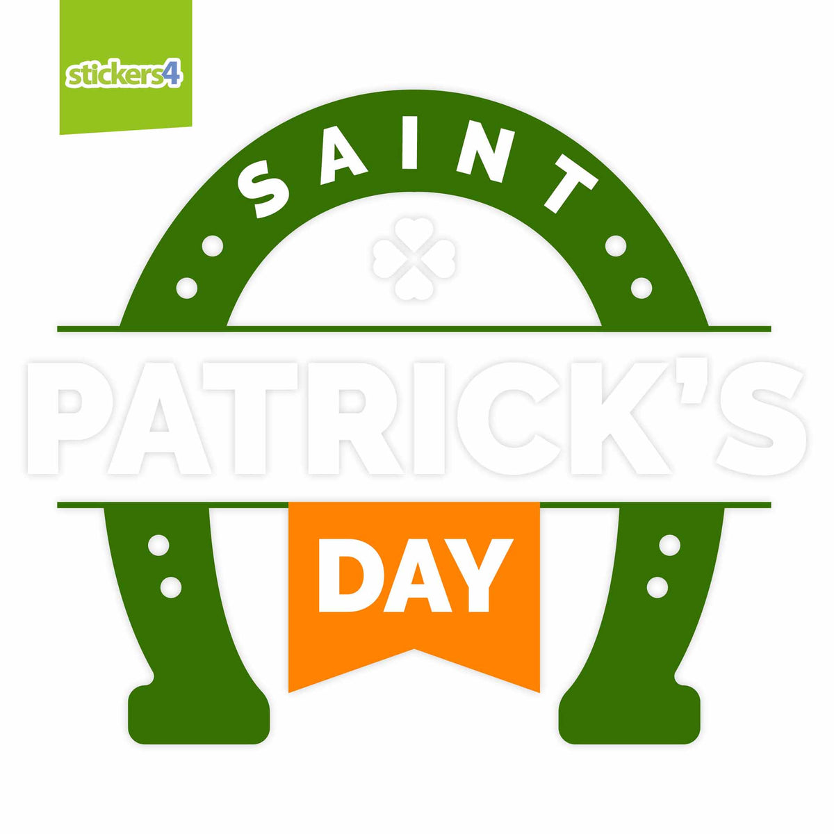 Saint Patrick&#39;s Day Horseshoe Text Window Sticker