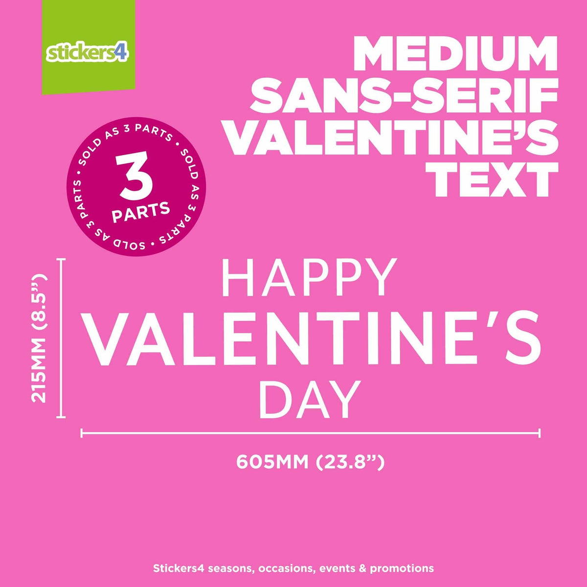 Sans-Serif Happy Valentine&#39;s Day Window Sticker