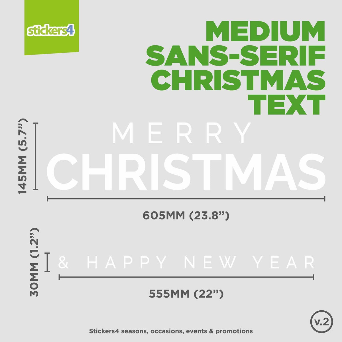 Sans-Serif Merry Christmas Window Stickers Christmas Window Display