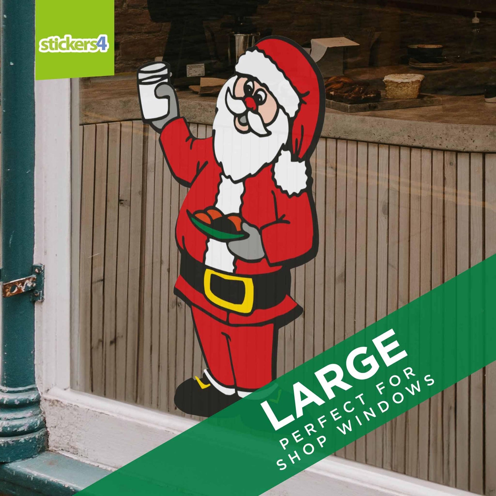 Santa Window Decal Christmas Window Display