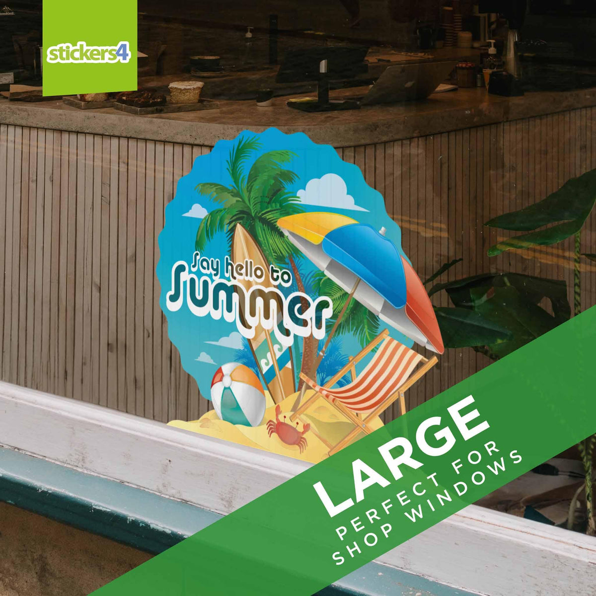 Say Hello to Summer Window Cling Sticker Summer Window Display