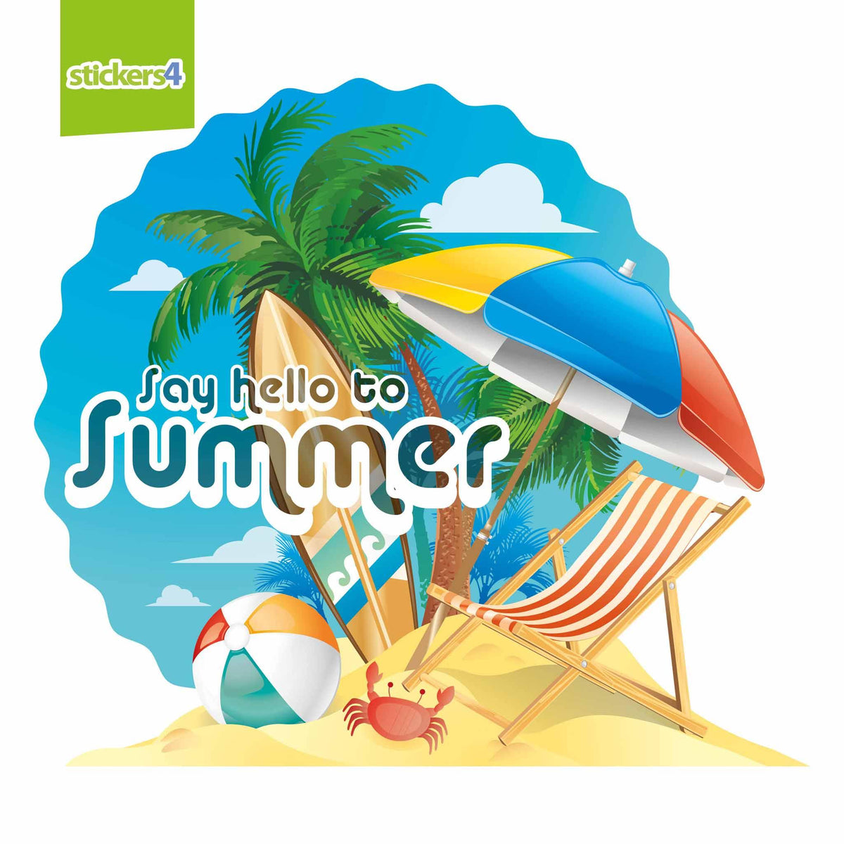 Say Hello to Summer Window Cling Sticker Summer Window Display