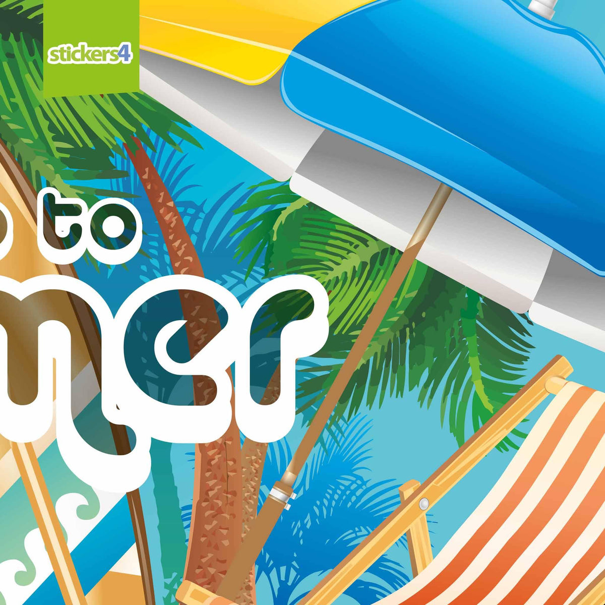 Say Hello to Summer Window Cling Sticker Summer Window Display