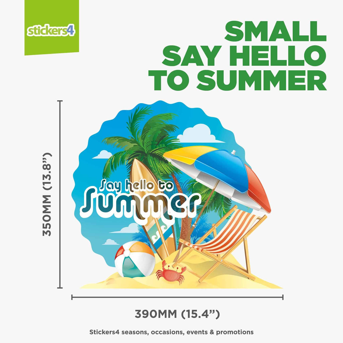 Say Hello to Summer Window Cling Sticker Summer Window Display