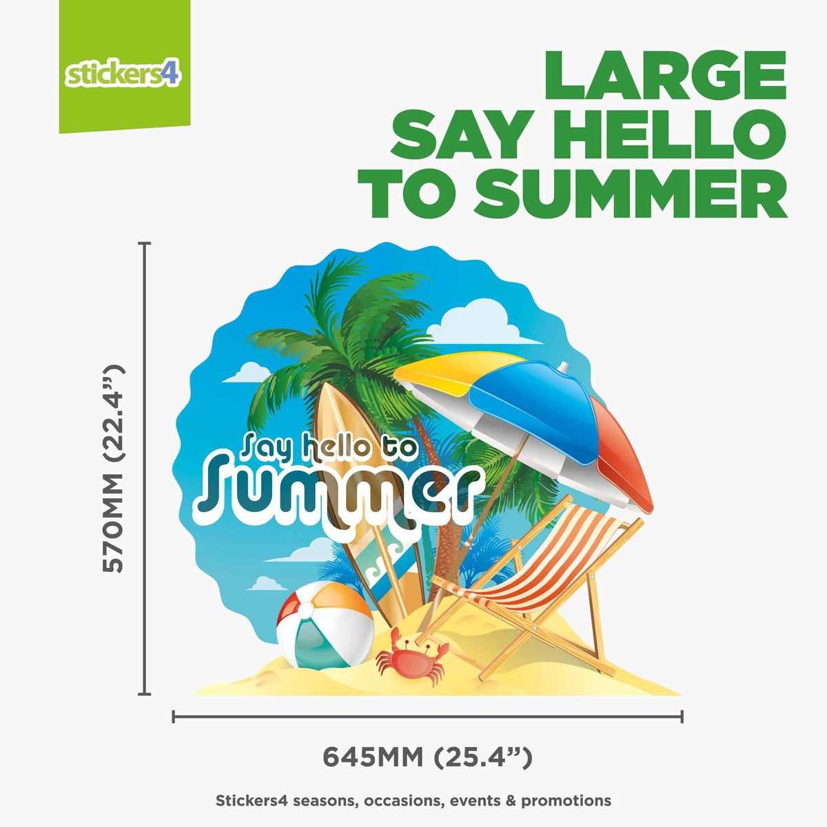 Say Hello to Summer Window Cling Sticker Summer Window Display