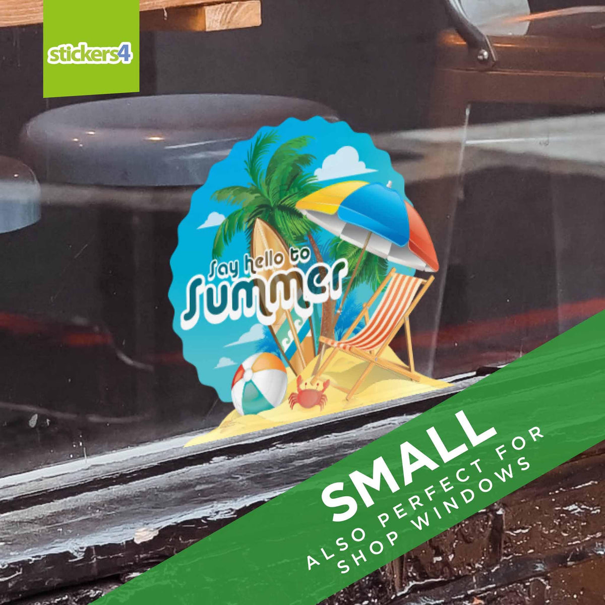 Say Hello to Summer Window Cling Sticker Summer Window Display