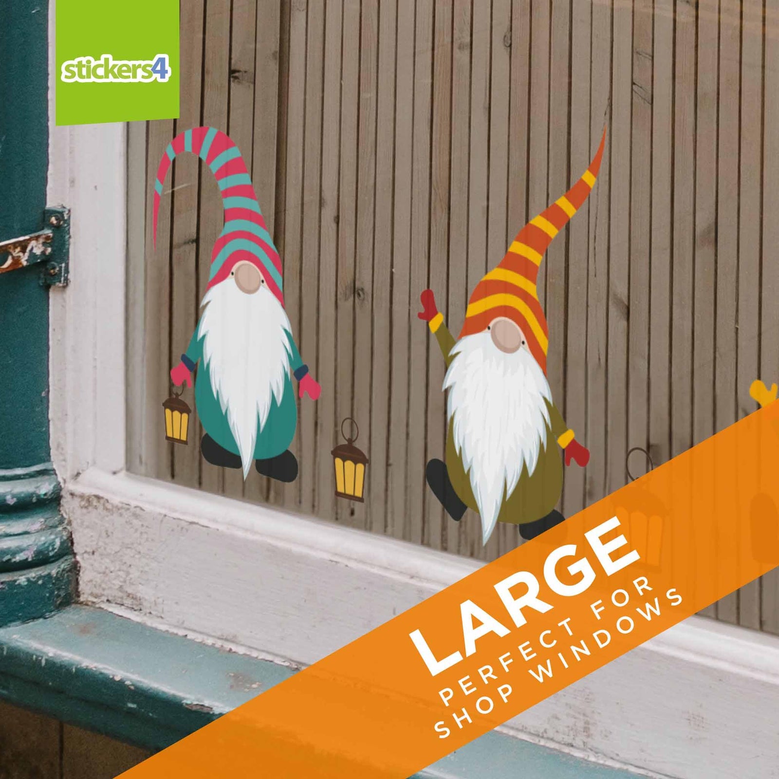 Set of 6 Scandi Gnomes Christmas Window Cling Christmas Window Display