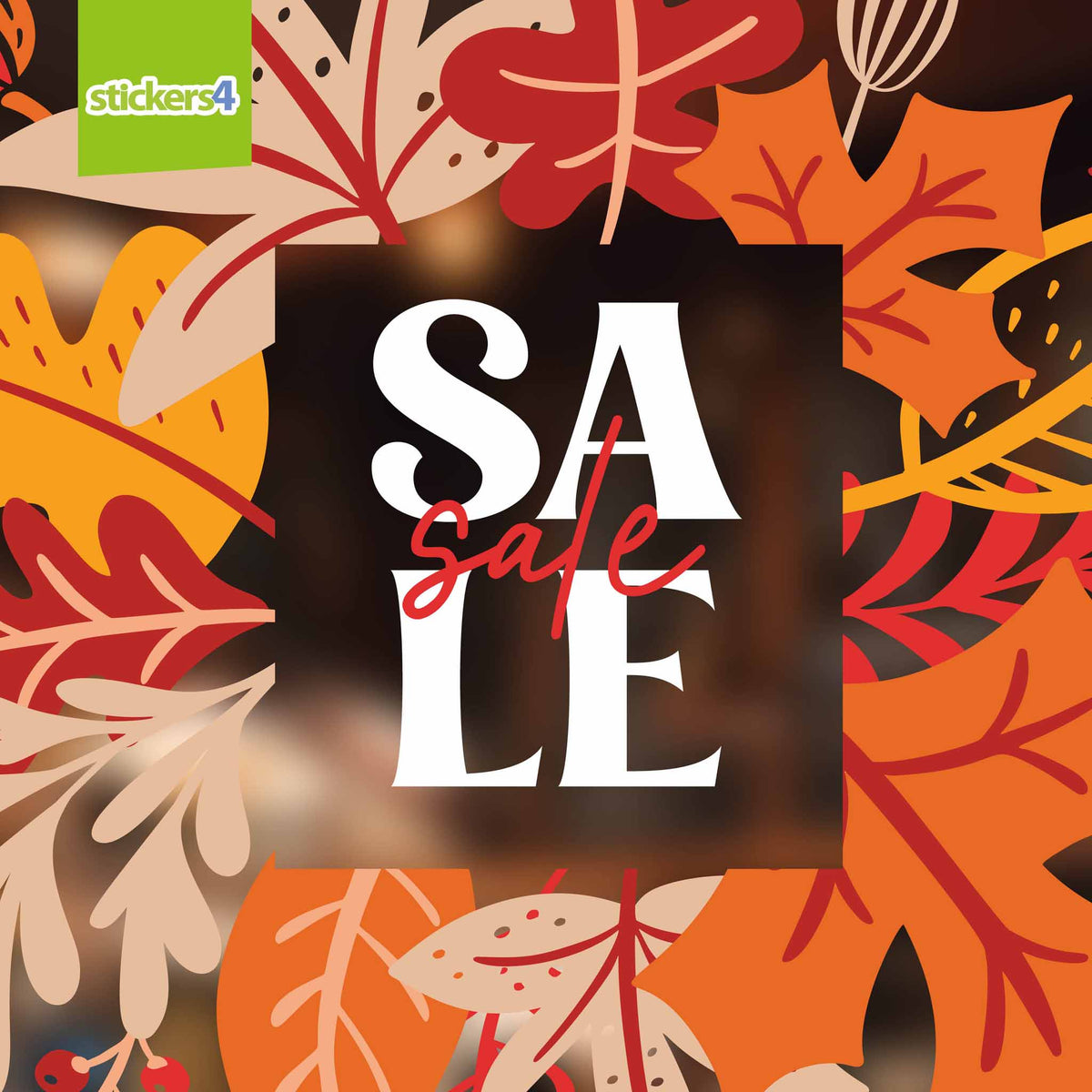 Scandi Style Autumn Sale Window Sticker