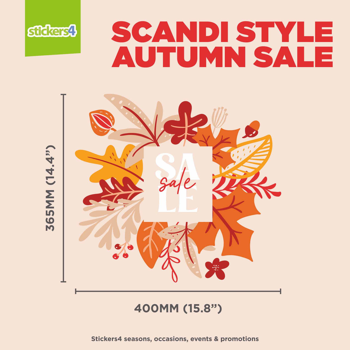 Scandi Style Autumn Sale Window Sticker