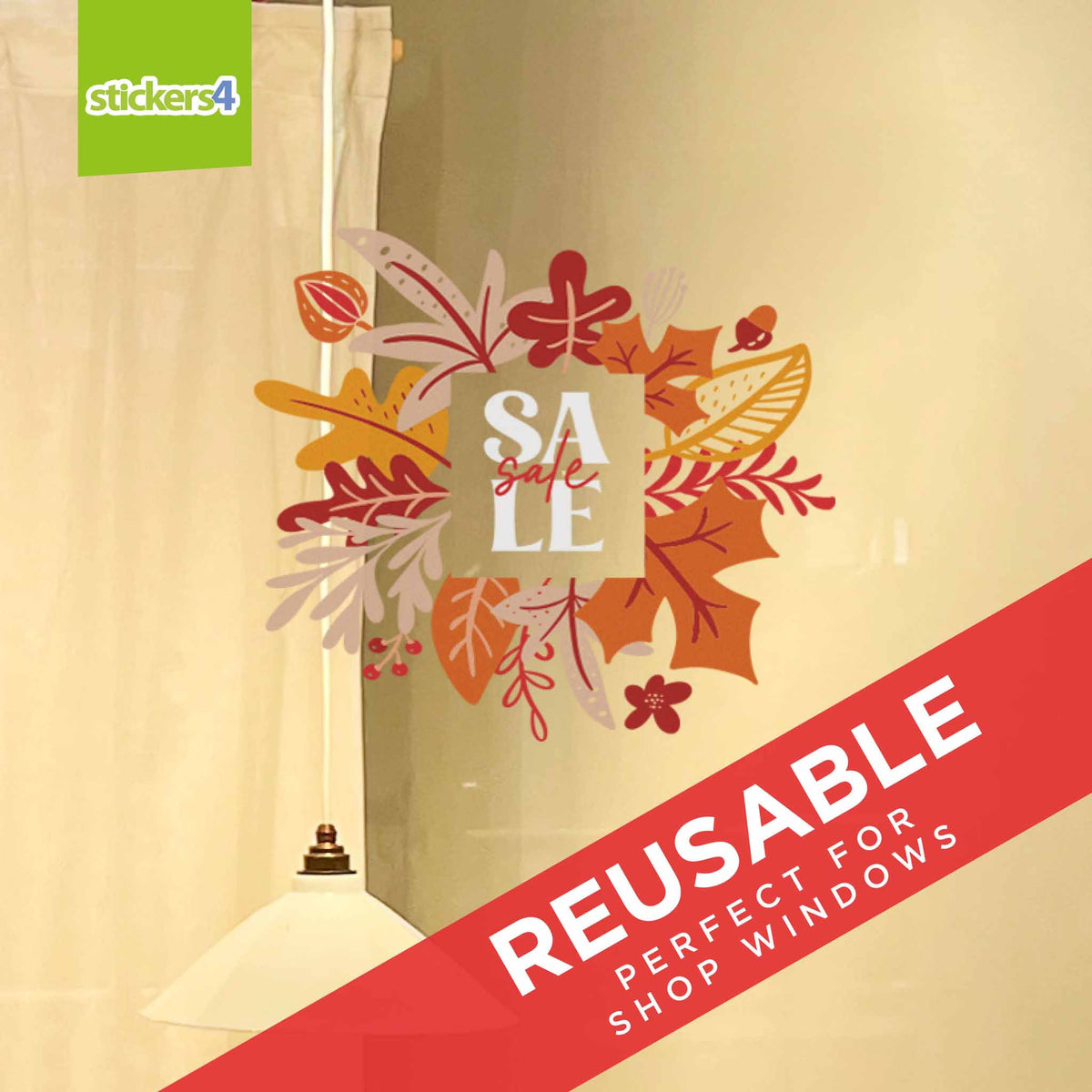 Scandi Style Autumn Sale Window Sticker