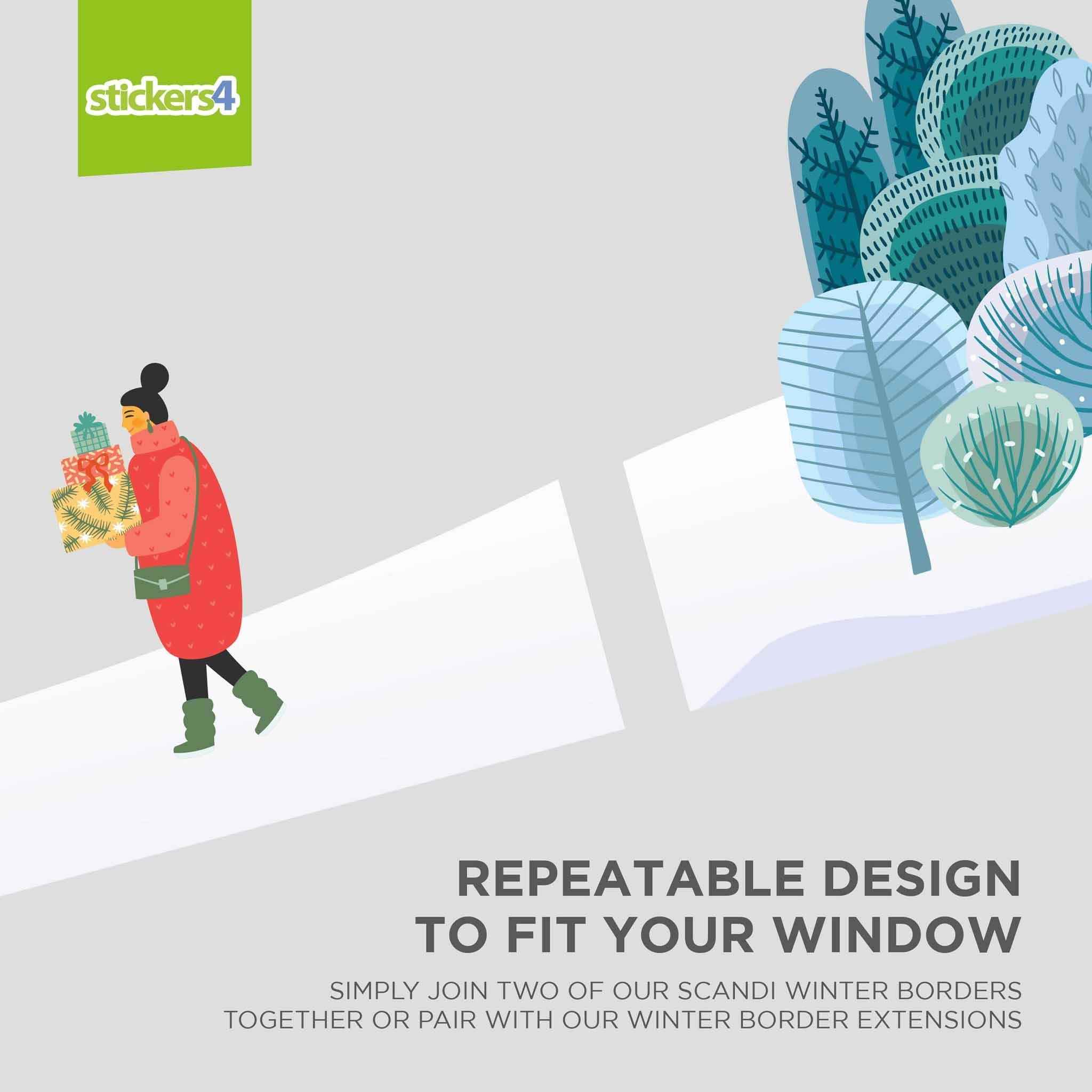 Scandi Winter Border 1 Window Sticker