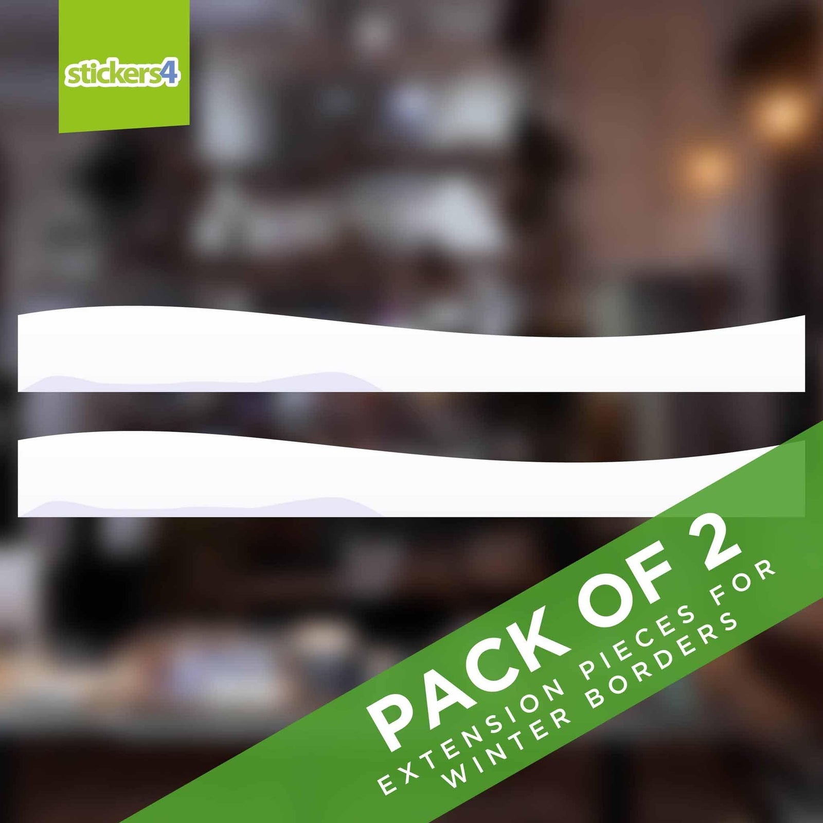 Pack of 2 Scandi Winter Border Extension Window Stickers Christmas Window Display