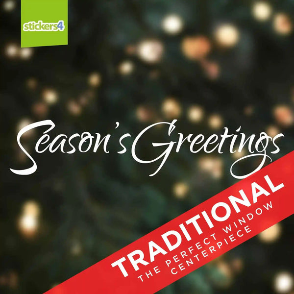 Large (1.25m) Season's Greetings Window Cling Sticker Christmas Window Display