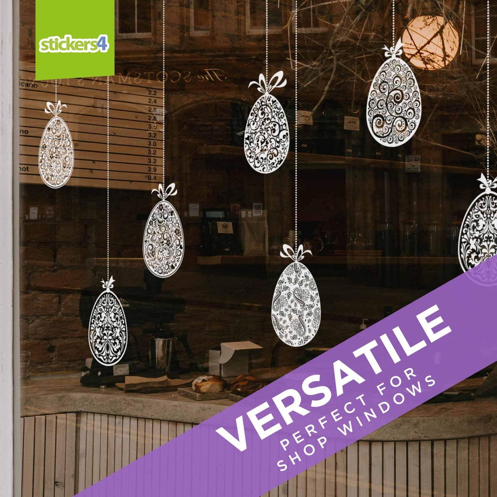 10 Beautiful 'Hanging' Eggs Easter Window Clings Easter Window Display