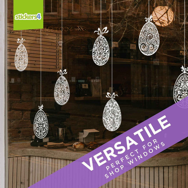 10 Beautiful 'Hanging' Eggs Easter Window Clings Easter Window Display