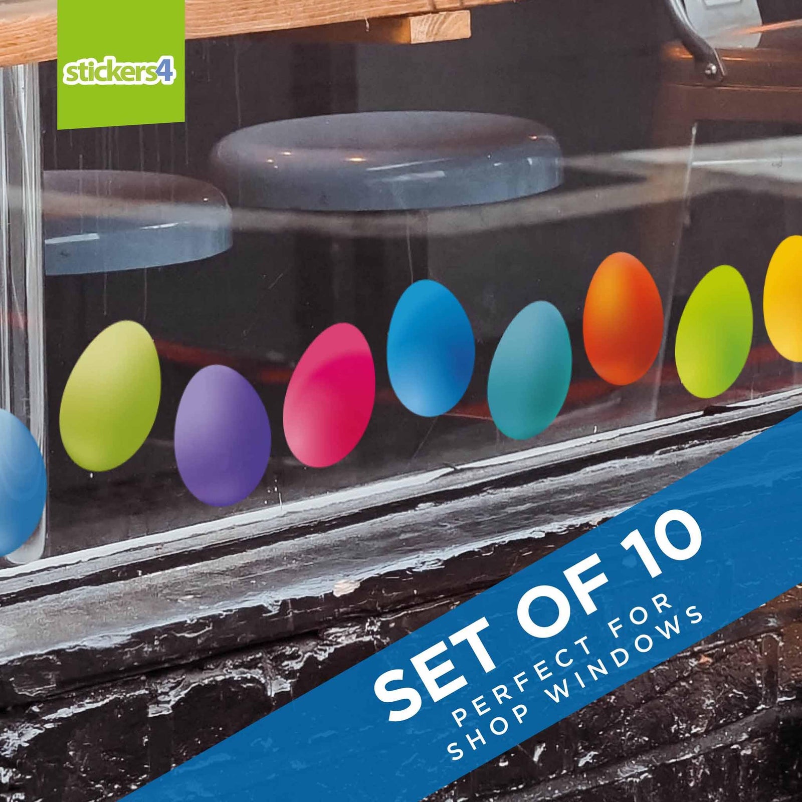 10 Individual Easter Egg Window Stickers Easter Window Display