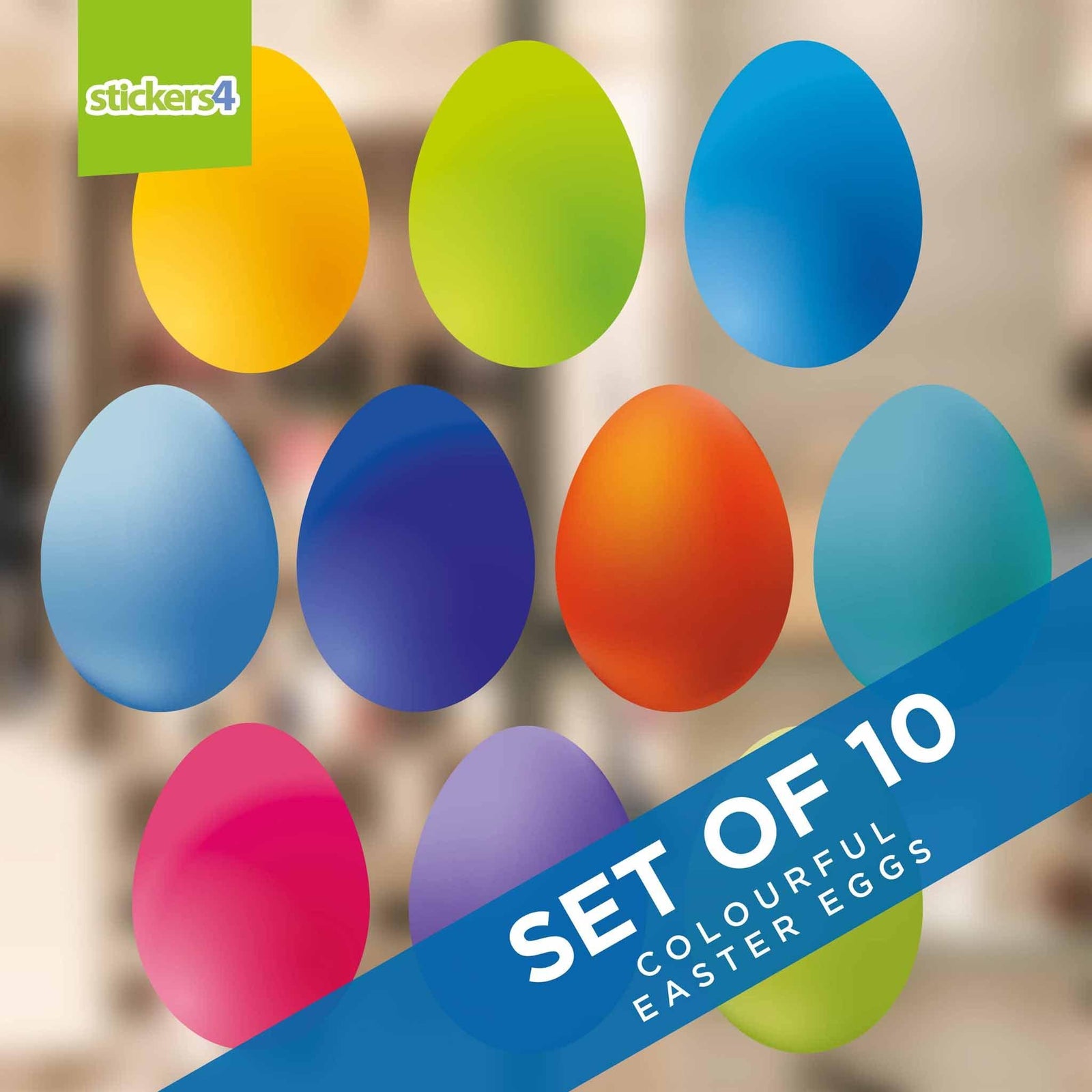 10 Individual Easter Egg Window Stickers Easter Window Display