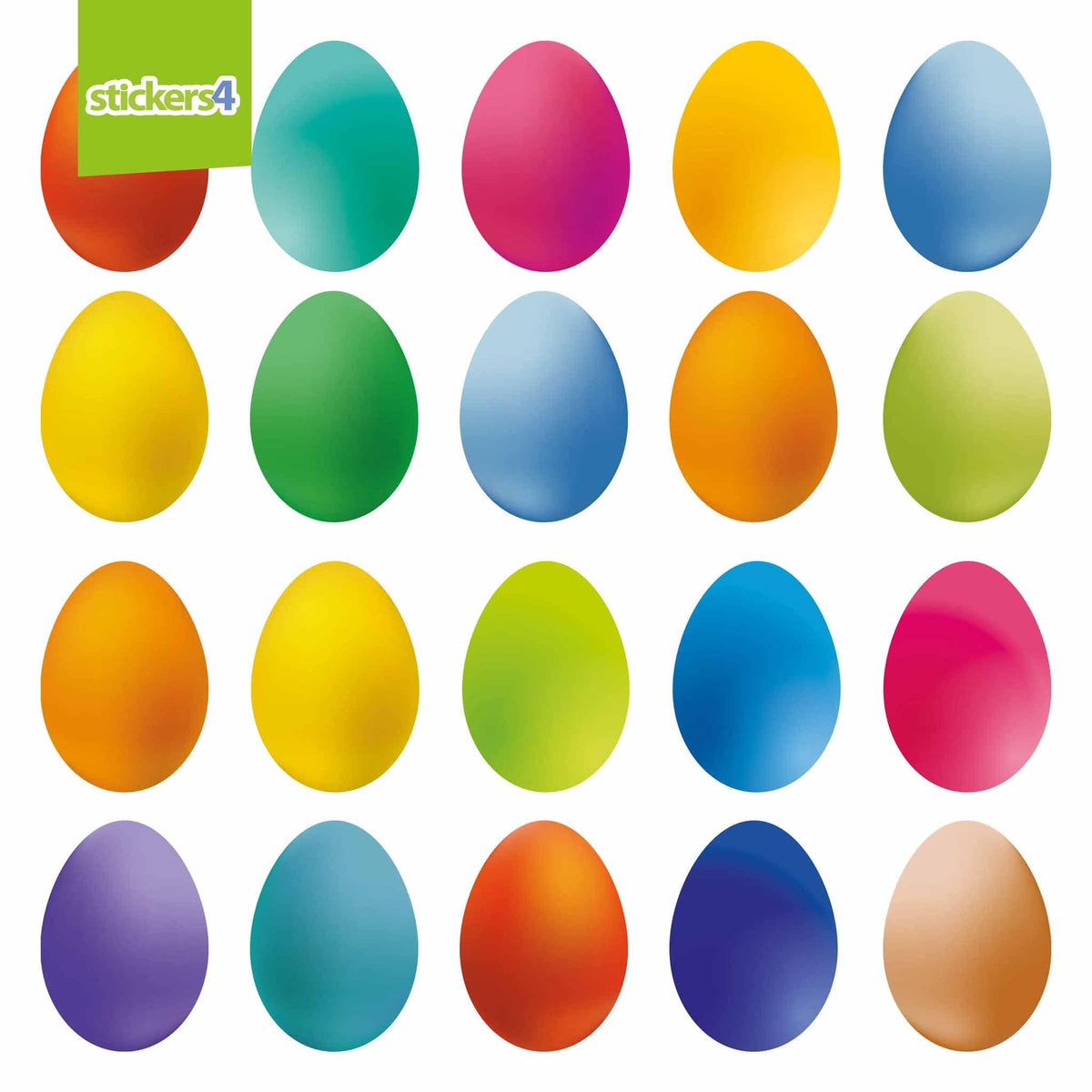 20 Individual Easter Egg Window Stickers