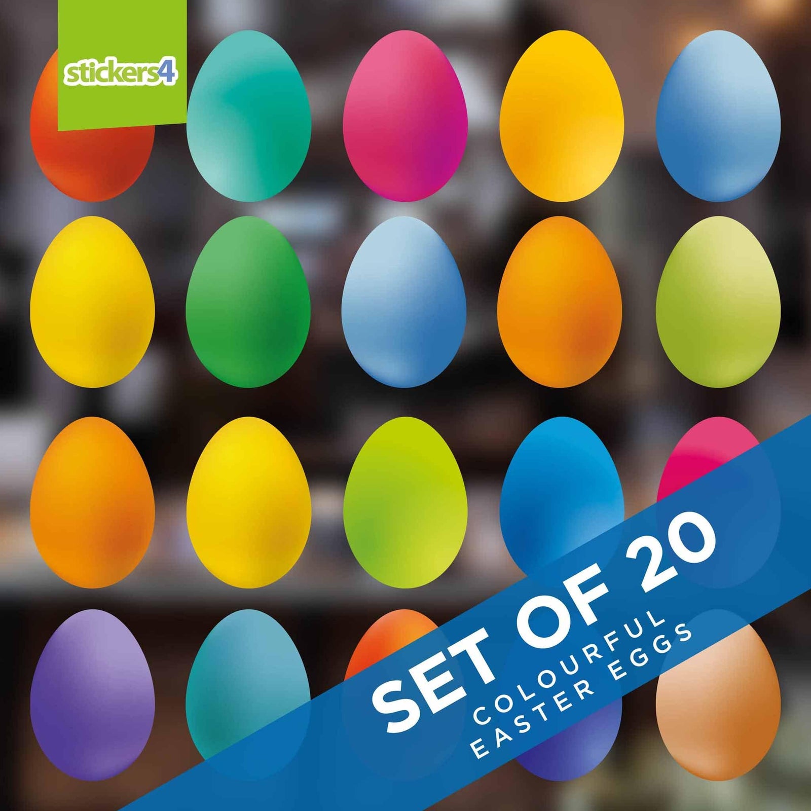 20 Individual Easter Egg Window Stickers Easter Window Display