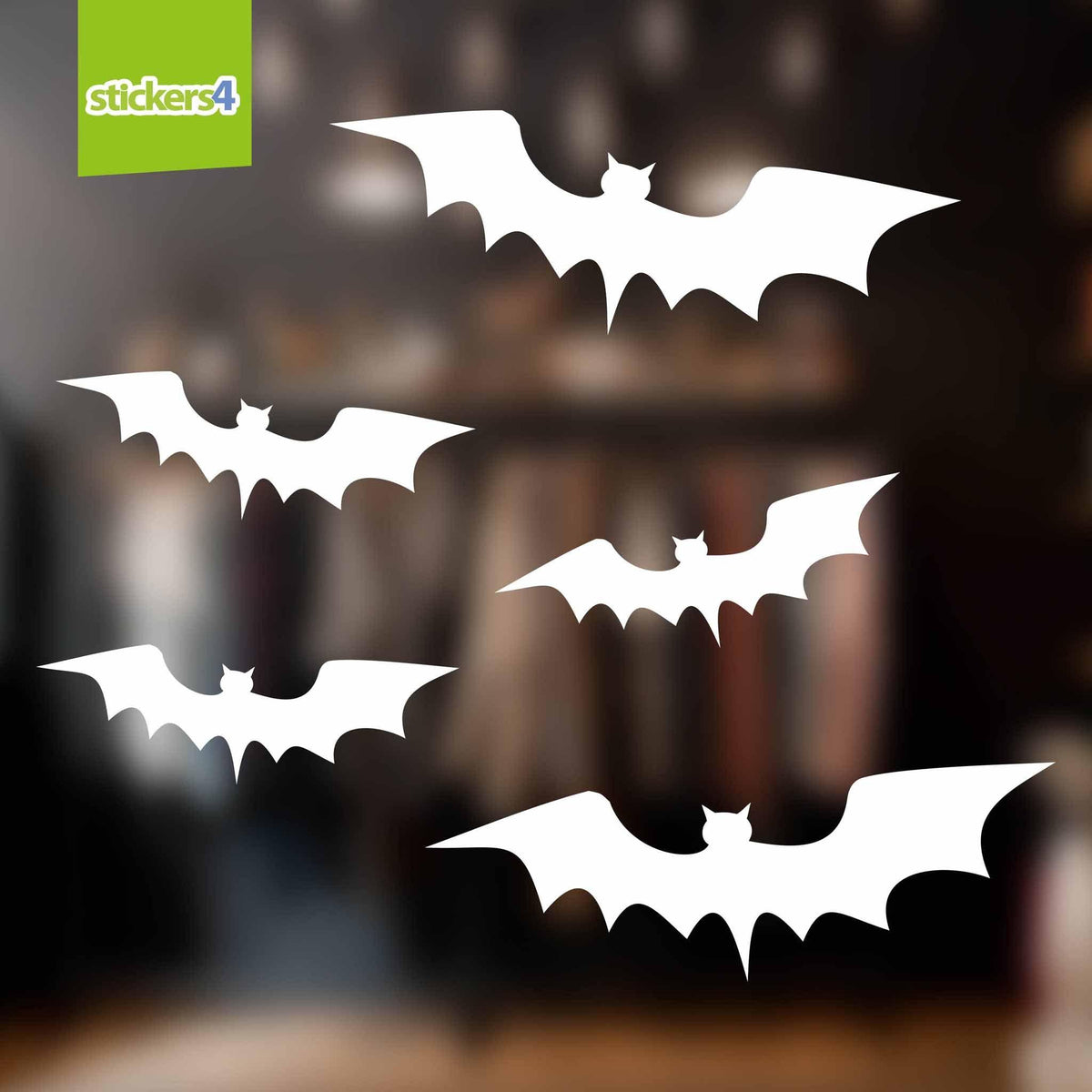 Set of 5 Halloween Bat Window Stickers Halloween Display