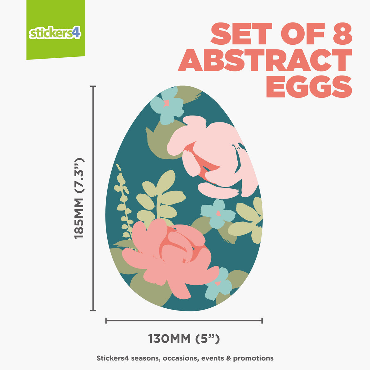 Set of 8 Abstract Egg Window Stickers