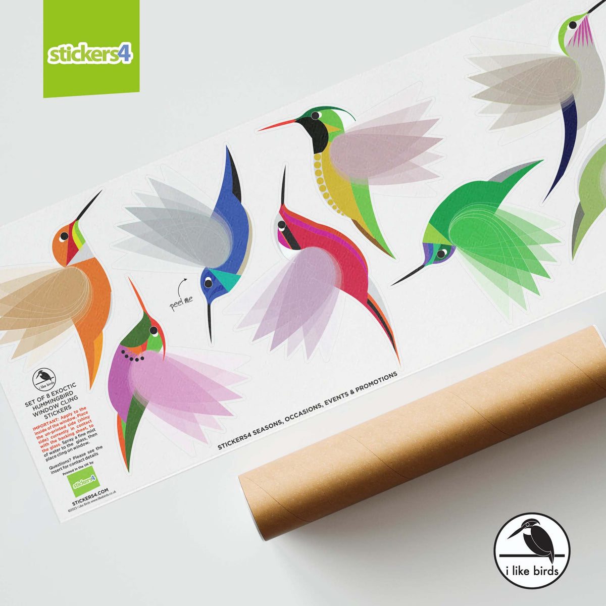 I Like Birds - Exotic Hummingbirds, Set of 8 Large