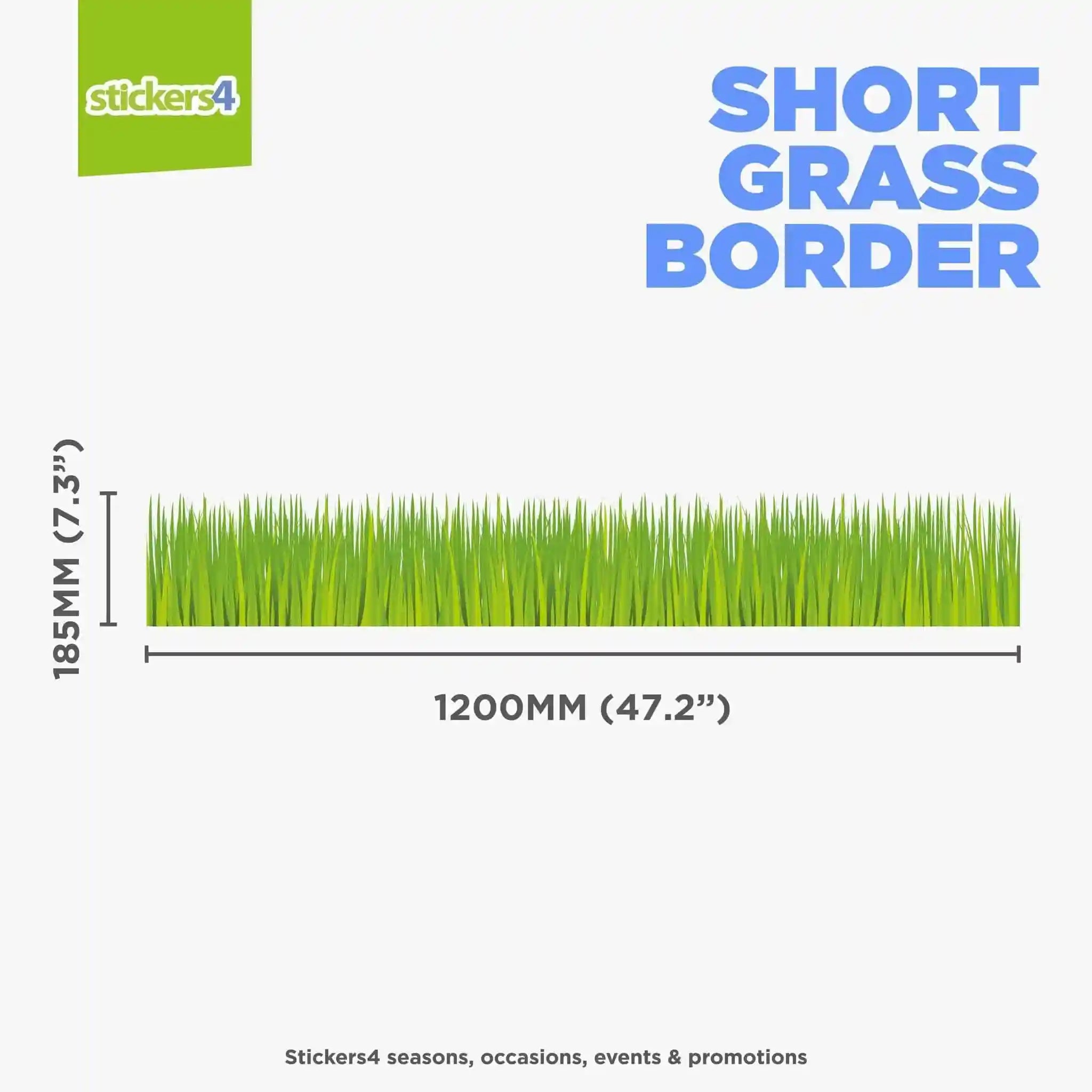 Short Grass Border Window Sticker