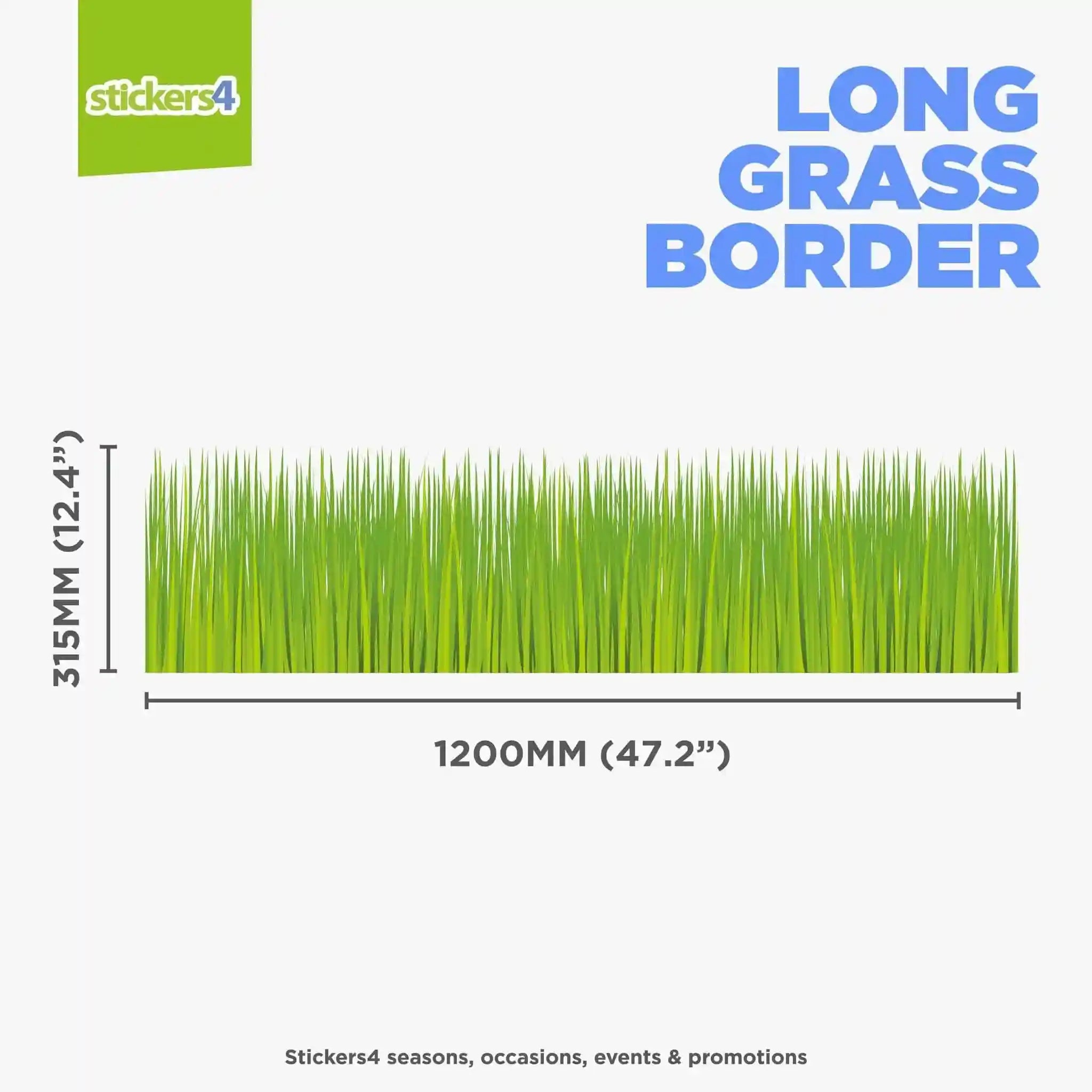 Short Grass Border Window Sticker