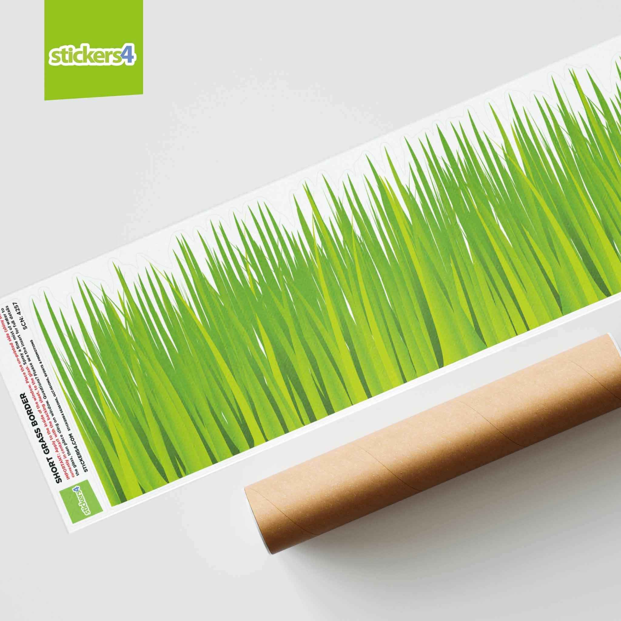 Short Grass Border Window Sticker